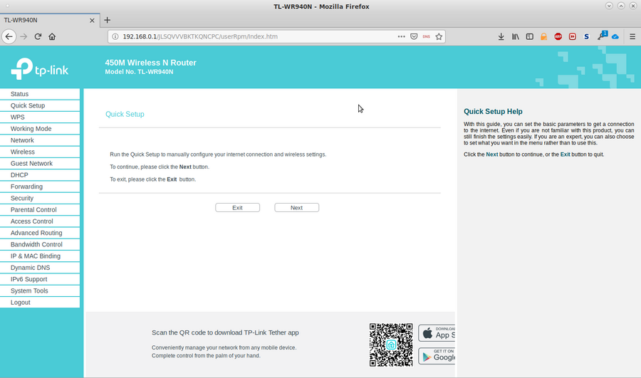 Bild: Original Web-GUI zur Verwaltung eines TP-Link-Routers nach erfolgreicher Anmeldung Bild: Original Web-GUI zur Verwaltung eines TP-Link-Routers nach erfolgreicher Anmeldung