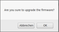 Bild: Original Web-GUI zur Verwaltung eines TP-Link-Routers Sicherheitsabfrage beim Firmwareupdate Bild: Original Web-GUI zur Verwaltung eines TP-Link-Routers Sicherheitsabfrage beim Firmwareupdate