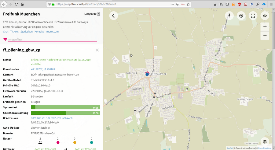 Bild: Freifunk Knotenkarte Bild: Freifunk Knotenkarte