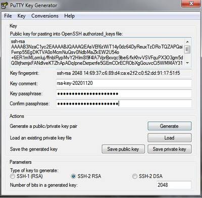 Bild: PuTTYgen